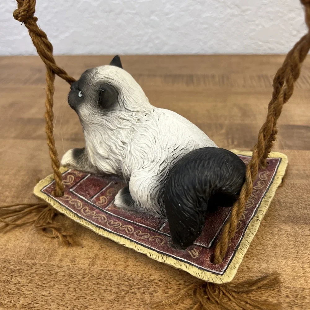 2003 Under The Sun Himalayan Cat Kitty Hanging Garden‎ Swinging Figurine Decor - Picture 7 of 11
